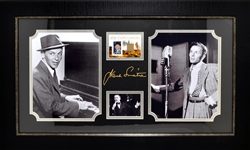 Frank Sinatra with Authentic Swatch of Clothing Museum Framed Collage - Plate Signed (Vault_BA)