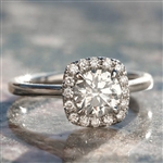 14KT White Gold, 1.23CT Brilliant Cut Diamond Engagement Ring (VGN B-187)