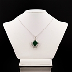 App: $29,293 11.37ct Emerald and 0.83ctw Diamond 18K White Gold Pendant (Vault_R41) 