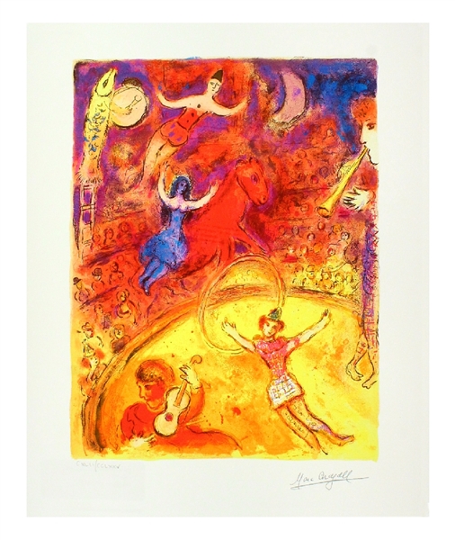 MARC CHAGALL Circus Mini Print 10in x 12in, with Certificate CLVII of CCLXXV