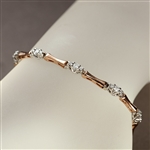 14KT Two Tone Gold, Custom Made 1.00CT Round Brilliant Cut Diamond Bracelet (VGN A-302) 