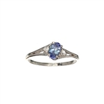 0.25CT Tanzanite And Topaz Sterling Silver Ring