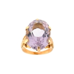 14KT Yellow Gold 14.00CT Amethyst Solitaire Ring -PNR-