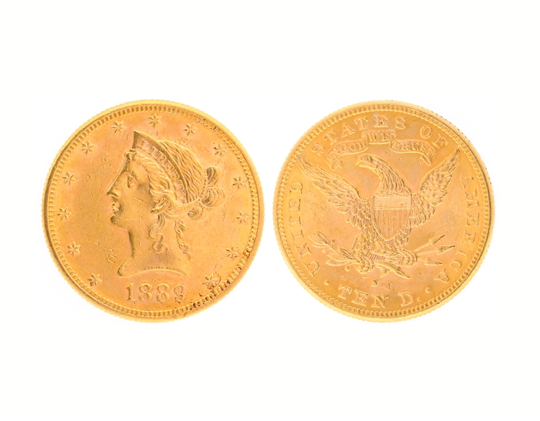 1889-S $10.00 U.S. Liberty Head Gold Coin (DF)