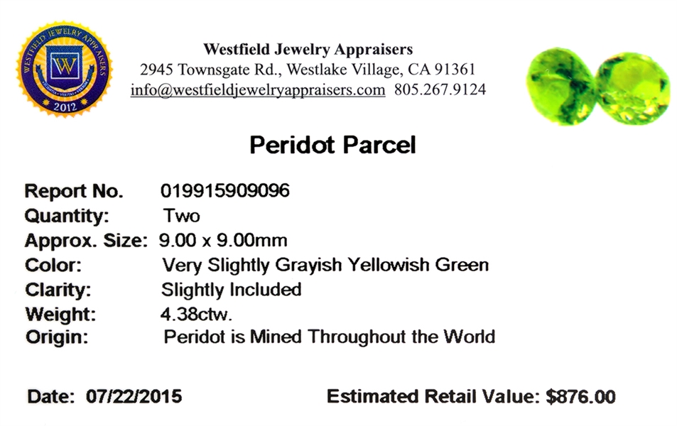 4.38CT Green Peridot Parcel
