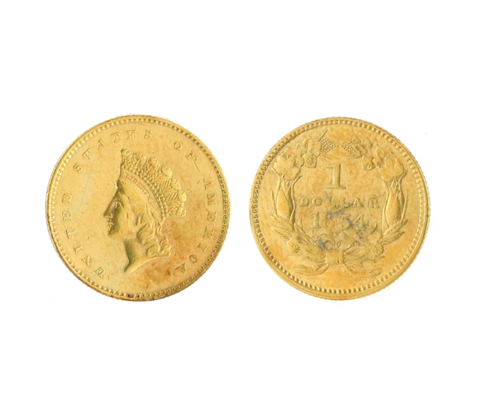 1854 $1.00 U.S. Indian Head Gold Coin