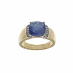Sapphire Gemstone Gold Plated 925 Sterling Silver Size 7 Ring 