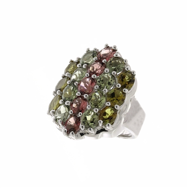 Multi Color Gemstone 925 Sterling Silver Size 7 Ring 
