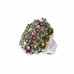 Multi Color Gemstone 925 Sterling Silver Size 7 Ring 