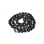 16" Black Pearl Strand with Sterling Silver Clasp Necklace