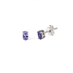 0.30CT Oval Cut Tanzanite And Sterling Silver Earrings