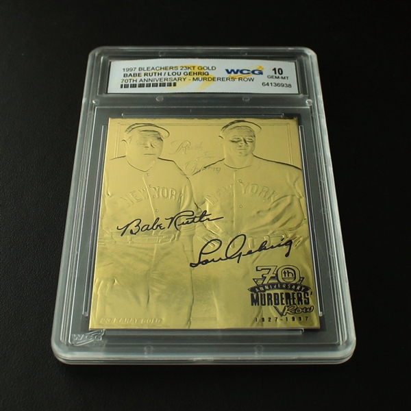 1997 Babe Ruth & Lou Gehrig Murderer's Row 23KT Gold Card
