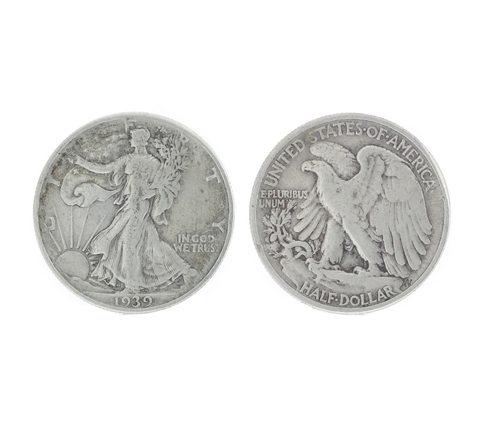 1939 U.S. Walking Liberty Half Dollar Coin