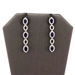 App: $5,879 3.17ctw Blue Sapphire and 1.42ctw Diamond 14K White Gold Earrings (Vault_R40)