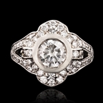 App: $22,300 1.21ct CENTER Diamond Platinum Ring (2.29ctw Diamonds) (Vault_R40)