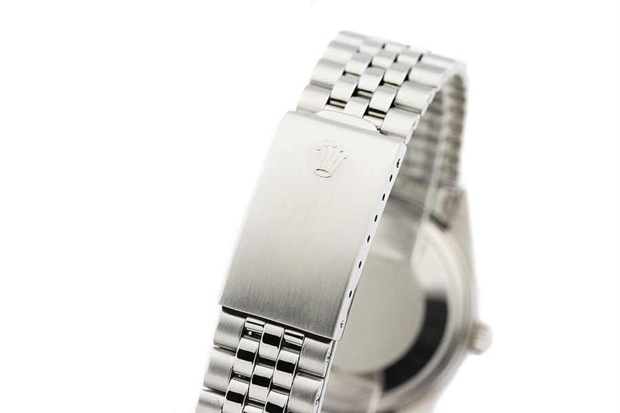  Rolex Mens Datejust Blue Dial Diamond Sapphire Bezel 18K White Gold Steel Watch (Vault_CC)