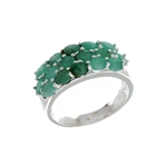 Emerald Gemstones 925 Sterling Silver Size 7.5 Ring 