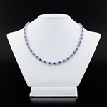 App: $38,693 25.02ctw Blue Sapphire and 6.80ctw Diamond 14K White Gold Necklace (Vault_R41) 