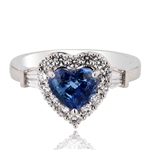 App: $9,780 1.52ct UNHEATED Blue Sapphire and 0.40ctw Diamond 18K White Gold Ring (GIA CERTIFIED) (Vault_R41) 