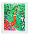 MARC CHAGALL Le Cirque Verte Mini Print 10in x 12in, with Certificate LX of CCLXXV