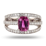 App: $7,630 1.72ct Pink Sapphire and 0.60ctw Diamonds Platinum Ring (Vault_R41) 
