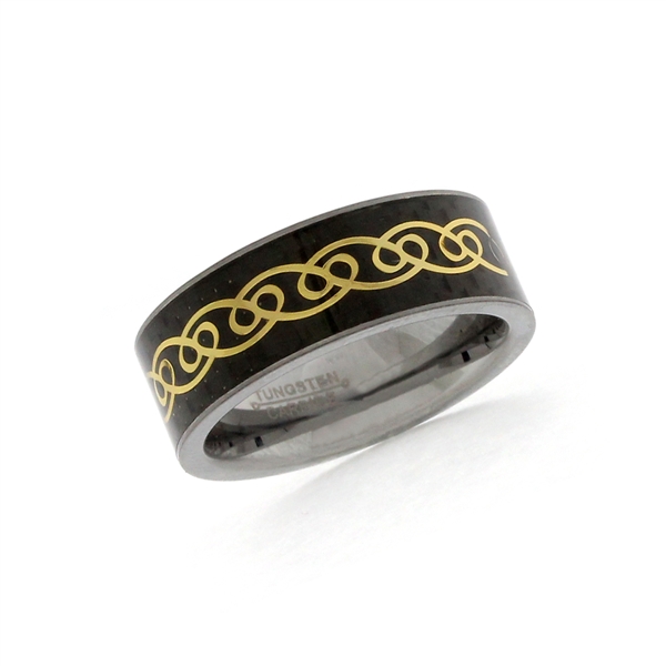Solid Tungsten Men's Ring Size 10.5 Design 4