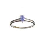 0.20CT Pear Cut Tanzanite And Sterling Silver Ring