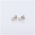 14KT White Gold Diamond Earrings -PNR-