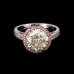 18KT White And Pink Gold, 3.84CT Round Brilliant Cut Diamond Ring (VGN B-74)