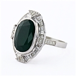 App: $26,430 10.42ct Emerald and 0.98ctw Diamond 14K White Gold Ring (Vault_R41) 