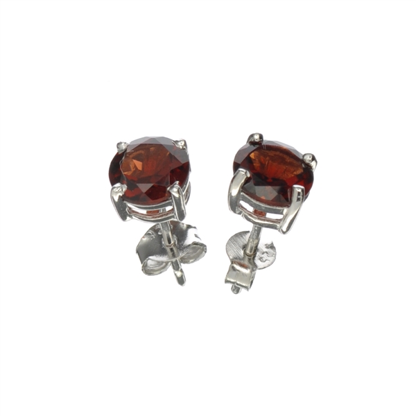 1.90CT Round Cut 925 Sterling Silver Garnet Solitaire Earrings