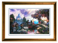 Rare Thomas Kinkade Original Limited Edition Numbered Lithograph Plate Signed Museum Framed Cinderella Wishes Upon a Dream