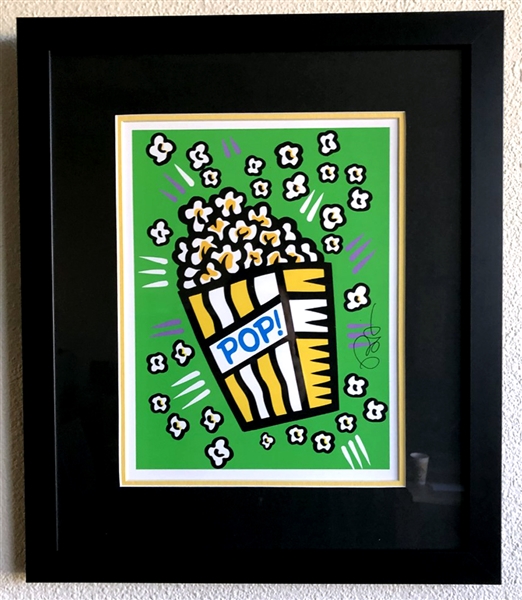 Burton Morris - ''''Popcorn'''' Green Framed Giclee Original Signature 