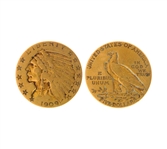 Rare 1909 $5.00 U.S. Indian Head Gold Coin - Great Investment -