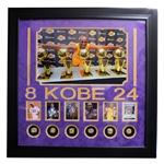 Extremely Rare Kobe Bryant Collage Authenic Signed Signature Series Card 6 Reissue Gold Overlay Rings Museum Piece -PNR-