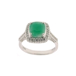 Gorgeous 2.57CT Emerald Sterling Silver Ring - Great Investment -TNR-