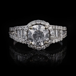 APP: 28.9k Gorgeous 1.50ct D COLOR CENTER Diamond 18K White Gold Ring (2.22ctw Diamonds) EGL CERTIFIED (Vault_R20_ 24373)