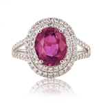 APP: 12.5k Gorgeous 2.40ct UNHEATED Pink-Purple Sapphire and 0.60ctw Diamond Platinum Ring (GIA CERTIFIED) (Vault_R20_ 38381)