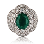APP: 14.6k Gorgeous 2.78ct Emerald and 0.97ctw Diamond 18K White Gold Ring (Vault_R20_ 43303)