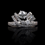 APP: 10.4k Gorgeous 0.50ct VS2 CLARITY CENTER Diamond Platinum Ring (1.34ctw Diamonds) EGL CERTIFIED (Vault_R20_ 43340)