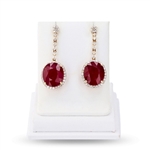 APP: 7.8k Gorgeous 21.99ctw Ruby and 1.13ctw Diamond 14K Yellow Gold Earrings (Vault_R20_ 43609)