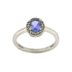 Gorgeous 2.72CT Tanzanite White Topaz Sterling Silver Ring - Great Investment -TNR-