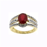 Gorgeous 2.6CT Ruby White Topaz 14KT Yellow Gold/Sterling Silver Ring - Great Investment -TNR-