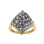 Gorgeous 2CT Tanzanite 18KT Yellow Gold/Sterling Silver Ring - Great Investment -TNR-