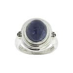 Gorgeous 6.37CT Sapphire White Topaz Sterling Silver Ring - Great Investment -TNR-