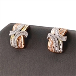 APP: 12.5k Gorgeous 14K Tri-Color Gold 3.50CT Diamond Estate Earrings - Great Investment or Gift -PNR-