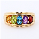14K Yellow Gold 2.01CT Multi-Gemstone Ring - Great Investment or Gift -PNR-