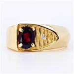 14K Yellow Gold 1.50CT Garnet and Diamond Vintage Ring - Great Investment or Gift -PNR-