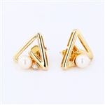 14K Yellow Gold 6.50mm Akoya Pearl and Diamond Estate Earrings - Great Investment or Gift -PNR-