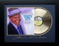 *Rare Frank Sinatra Thats Life Album Cover and Gold Record Museum Framed Collage - Plate Signed